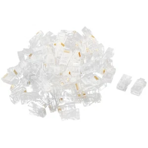 Prise RJ45 CAT5 CAT5E CAT6 UTP 8P8C Connecteur Câble Tête Crystal 80 pcs - Photo 1/2