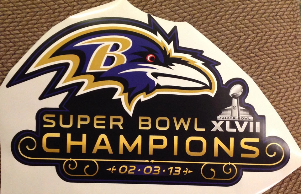 Super Bowl XLVII 47 Champions logo 23" X 14" Ravens Fathead Wall Graphics decal - Image 1 of 1