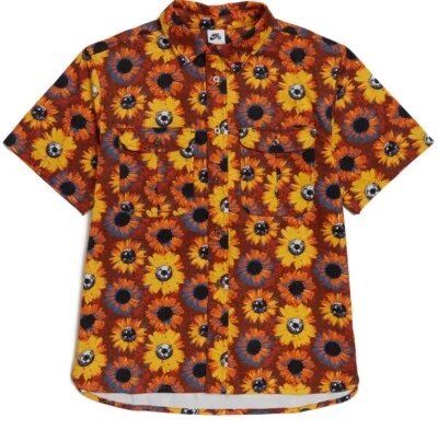 Camisa Nike Skateboarding Manga Corta Tejida Botones Floral FD7849-072 Para Hombres S Foto 1 de 4