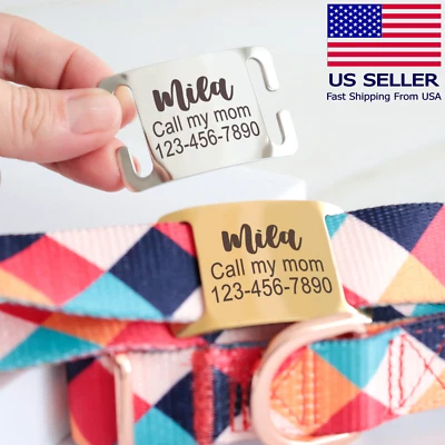 Персонализированные слайд-накладки на бесшумных домашних животных именные идентификационные бирки для ошейника мартингейла собаки кошки - Изображение 1 из 4