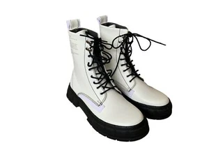TOTALMENTE NUEVAS - Botas para mujer Viron 1992 blanco cuero vegano - EU 38 - precio de venta sugerido por el fabricante 220 USD - Imagen 1 de 5