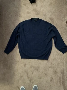 W.H. Belk 100% Fine 2 Ply Cashmere Men’s Blue Crew Neck Sweater Sz XXL PreOwned - Picture 1 of 6