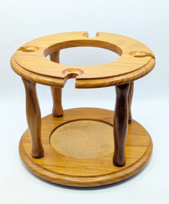 Dolphin Genuine Teakwood Wine and Four Wine Glass Holder Kitchen Decor Rack - Image 1 of 4