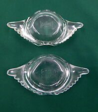 Vintage GLASBAKE Clear Glass Deviled Crab Imperial Baking Shell 6"X3" Set Of 2