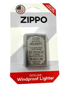 NEW ZIPPO Windproof Lighter “Serenity Prayer” Religious Made In USA Lifetime Gnt - Picture 1 of 6