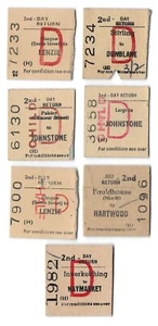 7x Railway Ticket BR Scotland 2nd Day Return Edmondson Lenzie Largs Hartwood etc - Picture 1 of 1