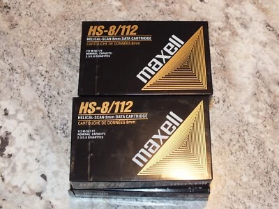 Cartuchos de datos Maxell HS-8/112 de escaneo helicoidal de 8 mm - NUEVO lote de 4 Foto 1 de 2