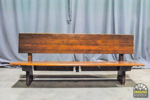 Solid Oak Chuch Pew, Midcentury Modern Church Salvage, 78" Bench Cover