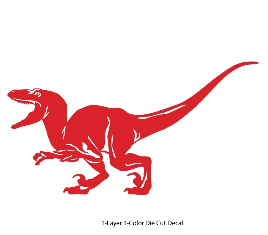 Dinosaurio - Velociraptor #3, Período Jurásico 4-21" - Calcomanía de vinilo troquelada pegatina Foto 1 de 4