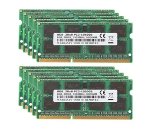 NEW 10x8GB 2RX8 DDR3 1333MHz PC3-10600S 204pin SODIMM intel CPU Laptop Memory - Picture 1 of 12