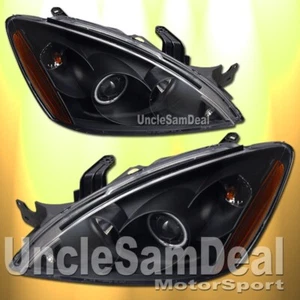 FOR 04-06 LANCER X-BRIGHT LED HALO RIM CLEAR PROJECTOR BLACK HEADLIGHTS PAIR - Picture 1 of 2