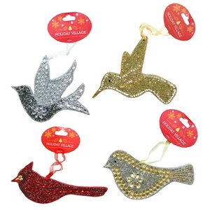 Bird Christmas Ornament Beaded Large Glitter Sparkle Holiday - Picture 1 of 30