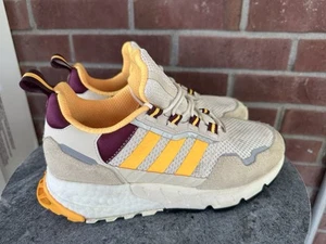adidas ZX 1K Boost Womens Size 7 Khaki Gold Maroon Running Sneakers Shoes - Picture 1 of 10