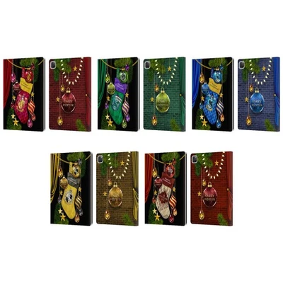 OFFICIAL HARRY POTTER CHRISTMAS ORNAMENTS LEATHER BOOK CASE FOR APPLE iPAD - Image 1 of 4