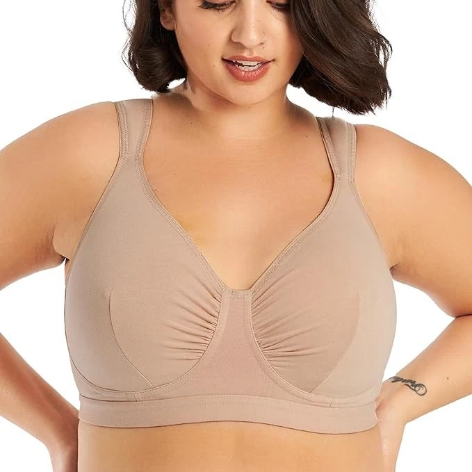 Nuevo sin etiquetas Sujetador Desnudo Líder Dama Evie Algodón-Cómodo Inalámbrico Gancho Trasero Talla 48C/D/DD Foto 1 de 1