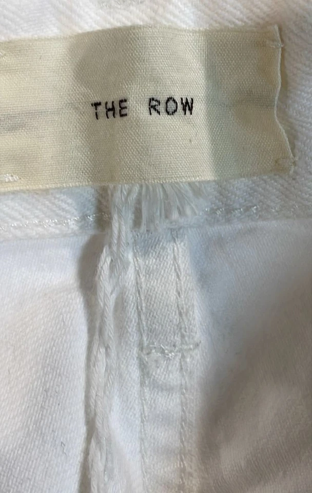 Pantalones de mezclilla rectos de tiro medio blancos The Row Ashland 6  Foto 1 de 2