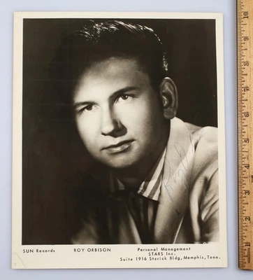 Rare Early Roy Orbison Autographed Signed Publicity Photograph Photo Sun Records - Image 1 of 4