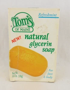 Toms of Maine Refreshmint Natural Glycerin Soap Bar 3.8 oz New Sealed 1999 - Picture 1 of 7