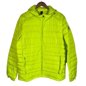 ADIDAS Men's Climawarm Nuvic Hooded Down Jacket Solar Yellow Men's Size XL - Picture 1 of 18
