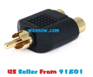 Adaptador de enchufe divisor RCA AV Audio Y 1 macho a 2 hembras 5 piezas - Imagen 1 de 2