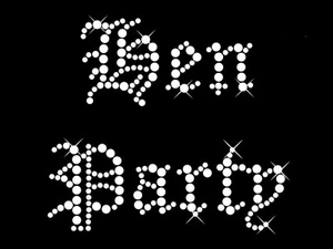 Bügelbild Strass Hochzeit Transfer Strass Gothic Motiv " Junggesellinnenabschied " S-3 - Bild 1 von 1