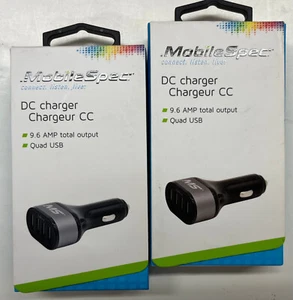 2/15,99 $ MOBILESPEC® (MBS01501) MOBILESPEC 12 V DC QUAD 2 4 A USB LADEGERÄT SCHWARZ - Bild 1 von 4
