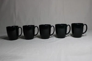 5 CORELLE 3 3/4" Tall Black Mugs, Thailand - Picture 1 of 3