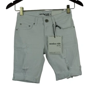 Monkey Ride Damen weiß Used Bermuda Denim Shorts Gr. 1 - Bild 1 von 10