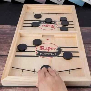 Fast Sling Puck Game Slingshot Games Toy, Larger Wooden Hockey Game Sling Puck - Picture 1 of 6