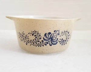 Vintage Pyrex Homestead 473-B Blue Speckled Beige Small Casserole 1L NO LID - Picture 1 of 8