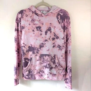Athleta Girl Tie Dye Hoodie Pink Purple Pullover Sweatshirt Kangaroo Pocket  XXL - Picture 1 of 9