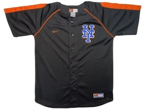 New York Mets MLB Baseball Trikot Jugend Kinder Large (16-18) genäht schwarz Nike unbedruckt - Bild 1 von 9