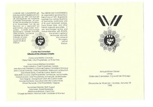 Menú de evento ORDRE DES CANARDIERS cena de primavera 1999 Chicago Le Titi de París - Imagen 1 de 2