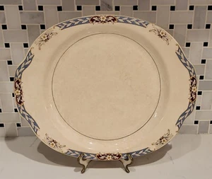 Universal Cambridge Camwood Ivory Blue Red Serving Platter 22K Gold magnolia - Picture 1 of 6