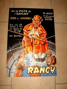 Ancienne affiche originale CIRQUE SABINE RANCY - clown PIO NOCK - Violet - 1966 - Picture 1 of 10