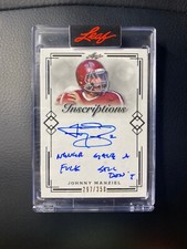 2022 Leaf Inscriptions Johnny Manziel Auto "I Never Gave a F***" Autograph /358