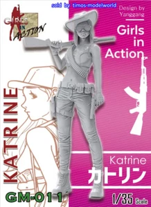 Conjunto de figuras de resina ZLPLA genuinas 1/35 Katrine niñas en acción modelo GM-011 - Imagen 1 de 7