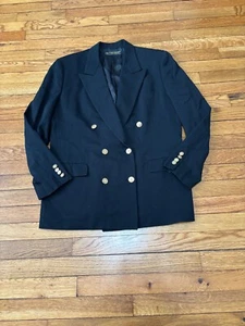 Brooks Brothers Mens Double Breasted Sport Coat Sz 40R Black Blazer Jacket VTG - Picture 1 of 10
