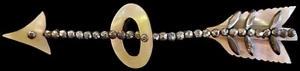 Large and rare Victorian Arrow Brooch from Cut Steel and Mother of Pearl - Picture 1 of 13