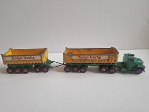 Vintage Matchbox King Size K-16 Dodge Tractor And Twin FRUEHAUF Tippers