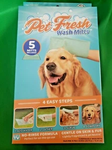 Pet Fresh Washing Mitts, Polyester, Disposable, 5-Pk. As Seen On TV, Animals 💖 - Bild 1 von 10