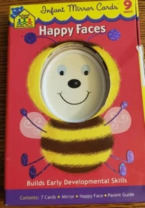 School Zone Happy Faces Infant Mirror Cards, 7 cards, Mirror - Picture 1 of 5
