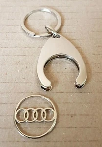 Für Audi Schlüsselanhänger mit herausnehmbarem Einkaufschip Glanz Schwarz - Bild 1 von 3