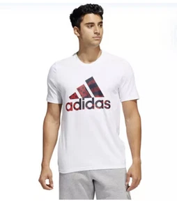 adidas Americana Badge of Sport Men’s Graphic Tee T-shirt White Sz Medium Cotton - Picture 1 of 6