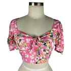 Yumi Kim Pink Floral Cropped Top Billie Jean Blouse Victoria Park Pink Small