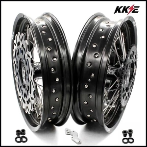 Llantas KKE 17"" Supermoto para Suzuki DRZ400S 2025 DRZ400/DRZ400E bujes negros - Imagen 1 de 15