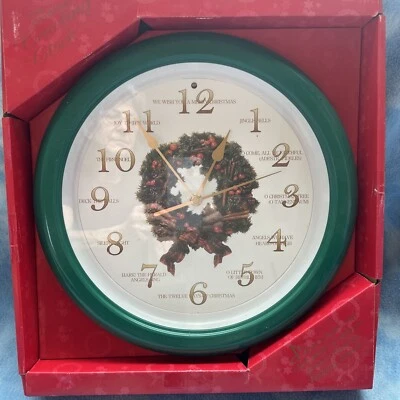 Clock * 13" Christmas Caroling * Plays 1 of 12 Different Refrains Each Hour - Image 1 of 2