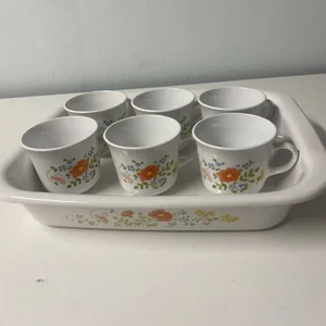 Corning Ware Wildflower 6 Cups +Casserole A-21 (35 cm) Vintage - Picture 1 of 7