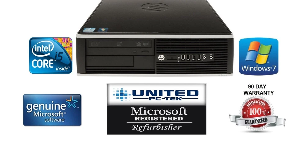 HP 8200 Elite 250GB Win 7 Professional I5 Quad Core up to 3.4GHz 4GB Desktop PC - Image 1 of 4