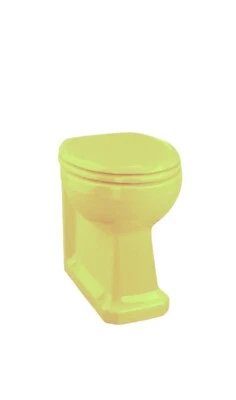 Primrose Yellow Art Deco Back to wall pan - Image 1 of 2